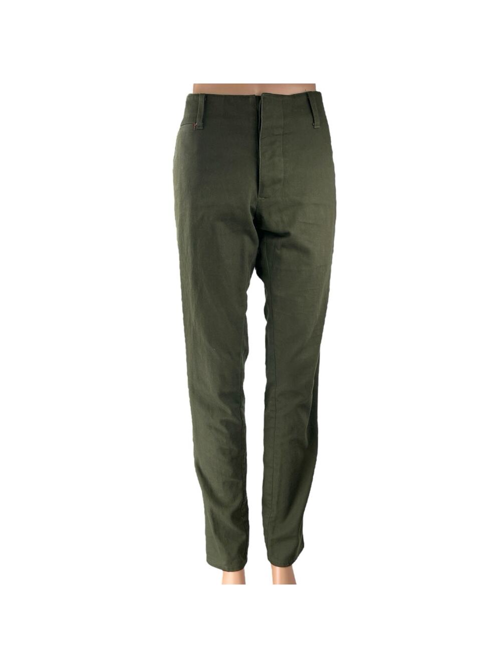 Eighteen Waits Women's Green Mid Rise Slim Straight Leg Trousers Pants Size 31